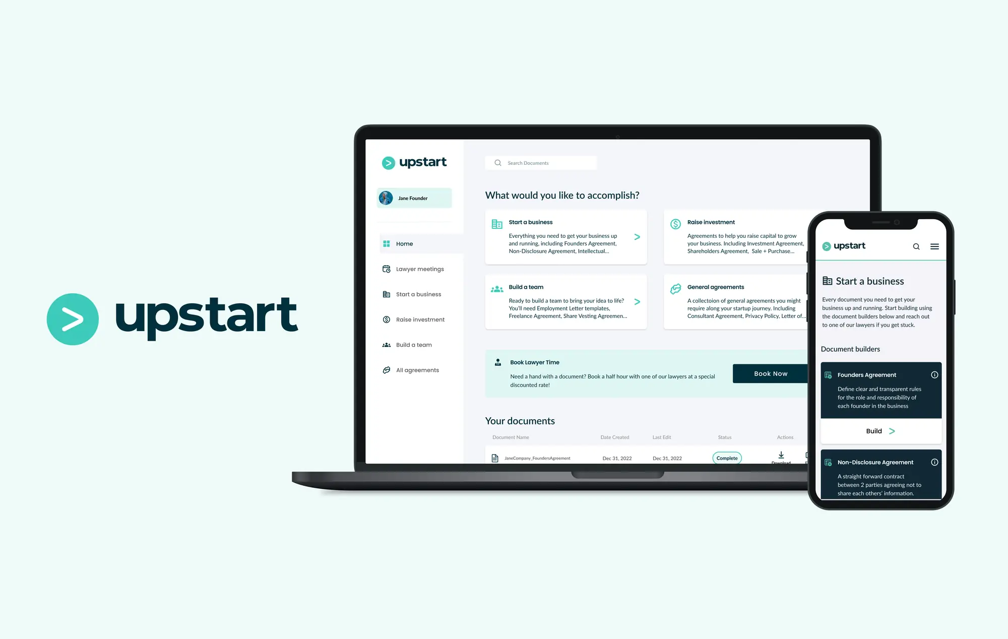 Upstart legal product interface