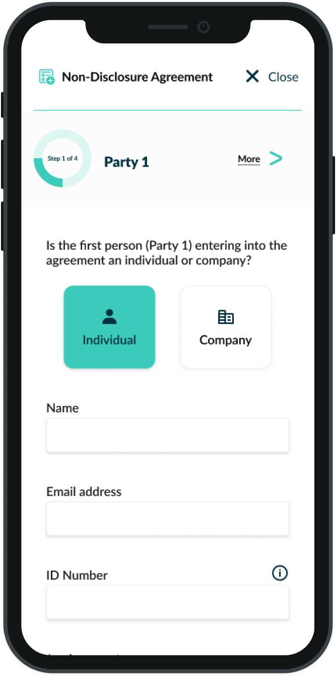 Upstart founders agreement contract builder mobile