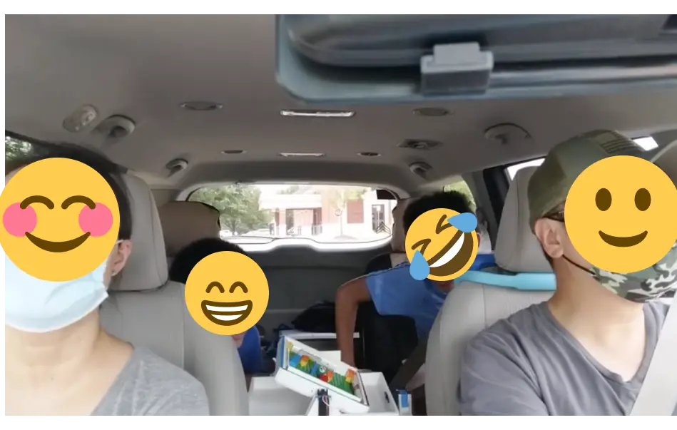 user research: Family playing movement based game Marty in the car